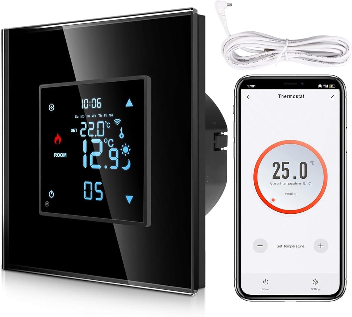 Slimme Inbouwthermostaat met Digitale Sensor voor Vloerverwarming en Boiler — afbeelding 1