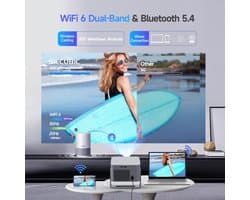 Mini beamer 4K Full HD 1080P - Draagbaar - 600 ANSI lumen - Perfect voor thuisbioscoop - Luxento