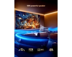 Beamer Android Versie - 2300 ANSI Lumen - Full HD 1080P Resolutie - LED - Voor Thuisbioscoop En Presentaties