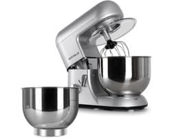 Keukenmachine - Mixer - Bakken en koken - Planetair mengsysteem - 5.2 liter - Zilver