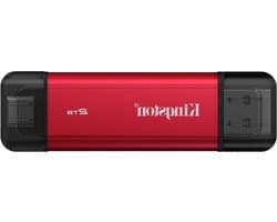Draagbare SSD - Externe Opslag - Bestanden Overzetten - Dubbele USB-A/C Connector - 2TB - Rood/Zwart
