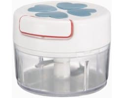 Keukenmachine Groentehakker - Handmatige Hakker - Snel Ingrediënten Snijden - Trekkoord Bediening - 10x10x8 cm - Blauw