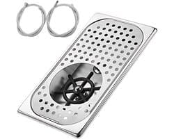 Flessenwasmachine Glazenspoeler - Bekerspoeler Spoelbak - Snel Glazen Reinigen - Multi-hoek Wateruitlaat - 38 x 22 x 9 cm - Zilver