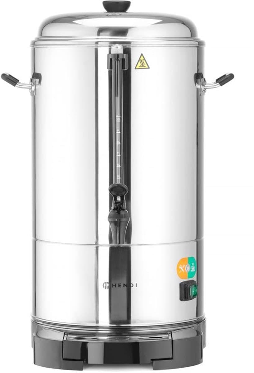 Koffie Percolator - Dubbelwandig Apparaat - Grote Hoeveelheden Koffie - Energiebesparend Tapkraan - 10 Liter Capaciteit - Zilverkleurig — afbeelding 1