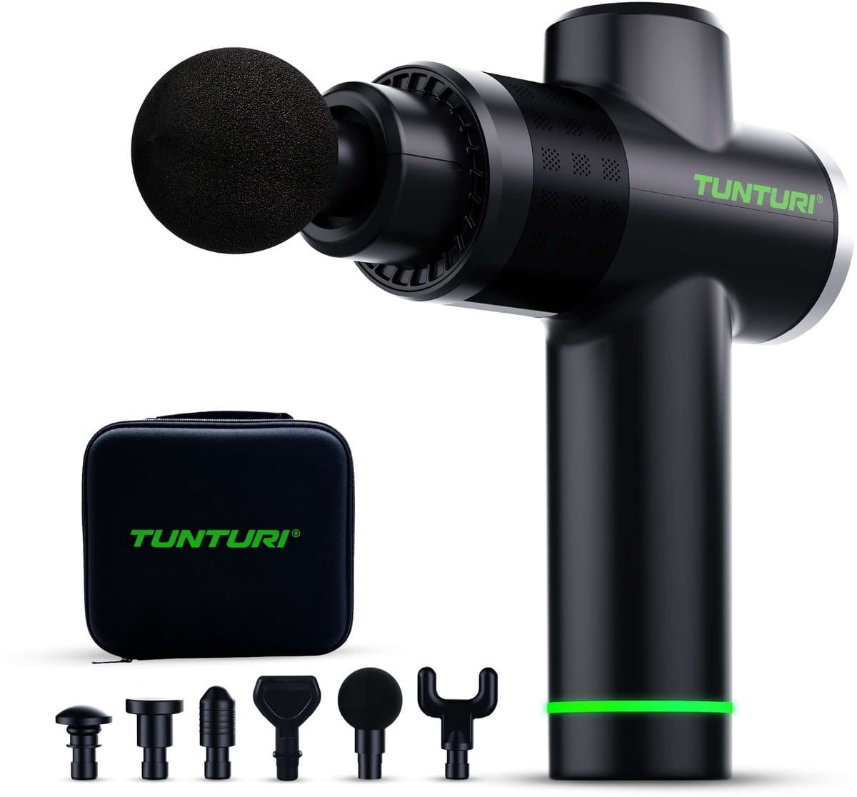 Tunturi MG40 Massage Gun - Massage Apparaat Met Multi Grip - Inclusief 6 Opzetstukken En Koffer - Extra Krachtig en Stil - Incl App — afbeelding 1