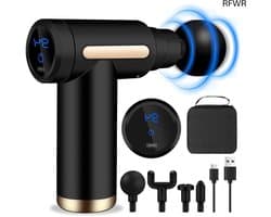 RFWR® Mini Massagepistool met 6 Snelheden en LCD-Scherm - Draagbaar en Stil voor Spierpijnverlichting
