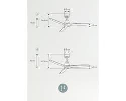 Stil Dimbare Plafondventilator met DC Motor, WiFi en Houtkleurige Bladen