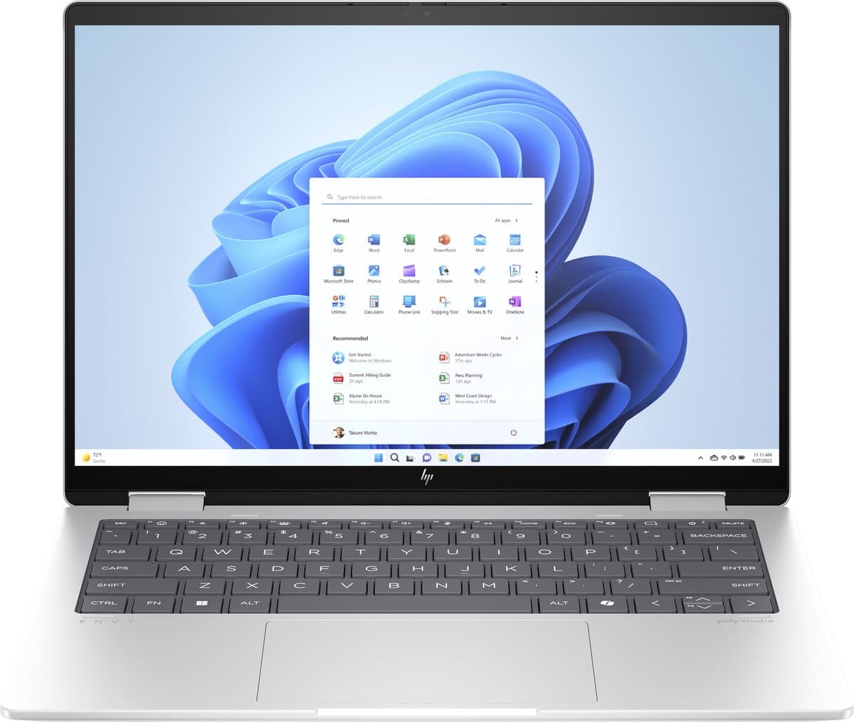 HP Elite x360 14-fa0630nd AMD Ryzen™ 7 8840HS Hybride (2-in-1) 35,6 cm (14") Touchscreen 3K 16 GB LPDDR5-SDRAM 512 GB SSD Wi-Fi 6E (802.11ax) Windows 11 Home AI PC Zilver QWERTY — afbeelding 1