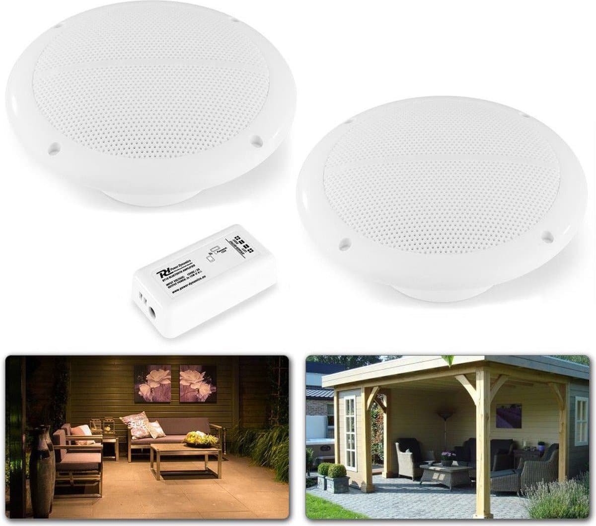 Bluetooth speakerset - Power Dynamics BT10SET - Inbouw speakers plafond - Buiten speakers voor badkamer, tuin, terras, etc. — afbeelding 1