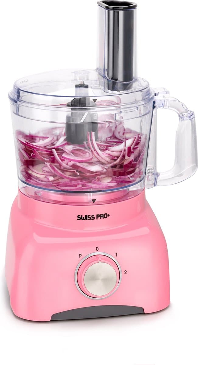 Swiss Pro+ | Krachtige SP800 Retro Foodprocessor - 1.2 Liter - 13 Delig | Inclusief accessoires | Super Pink — afbeelding 1