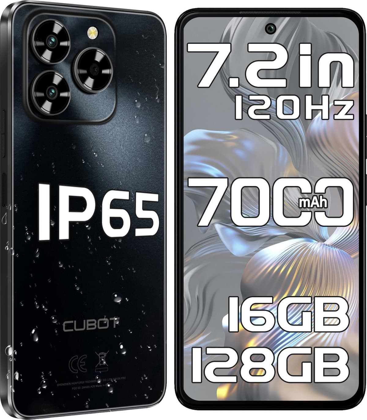 CUBOT Note60 4G Smartphone 16GB RAM-128GB ROM-7,2"120Hz HD+ 48MP-7000mAh,Android15 — afbeelding 1