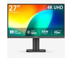 INNOCN 27 inch 4K IPS Monitor USB-C 65W met M.BOOK Mode voor Mac - Blauwlichtfilter - HDR 400 - In Hoogte Verstelbaar - Kantelbaar & Draaibaar