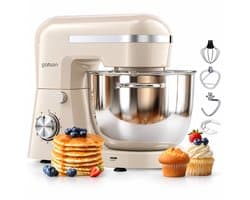Gatson 1500W Keukenmachine - 10 Snelheden - 5L Mengkom - Dubbele Handvatten - Keukenrobot - Keukenmixer - Foodprocessor