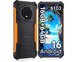 CUBOT Kingkong ES Pro Robuuste Smartphone - 6,56" - 16GB(6+10) RAM - 64GB ROM - 5100 mAh - Android 16 - IP68/IP69K - Face ID - Zwart