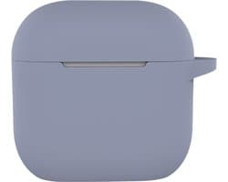 Hoesje - Geschikt voor Apple AirPods 5 - met Clip - Siliconen Hoes - Silicone Case Cover - Lila