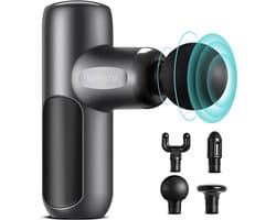 Mini-massagegun - Spierstimulator - Voor verlichting van spierpijn - Licht en compact ontwerp - 8 uur batterij - Zwart