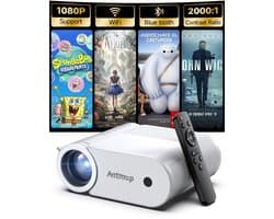 Mini Beamer 200 ANSI Lumen - 1080p Full HD Resolutie - LCD Scherm - Draagbaar Met Bluetooth En Wi-Fi - Voor Thuisbioscoop En Gaming