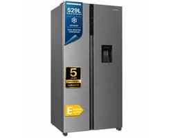 Heinner HSBS-HM529NFXWDE++ Amerikaanse Side-by-Side Koelkast 529 L – Full No Frost – Waterdispenser – LED Touch Display – Dual Inverter – RVS – 5 Jaar Garantie
