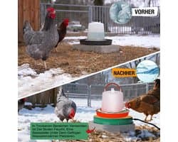 Verwarmingsplaat voor Kippendrinkbak met Thermostaat Ø31cm, Metalen Verwarmingsplaat voor Pluimveedrinkbak Vorstbeveiliging