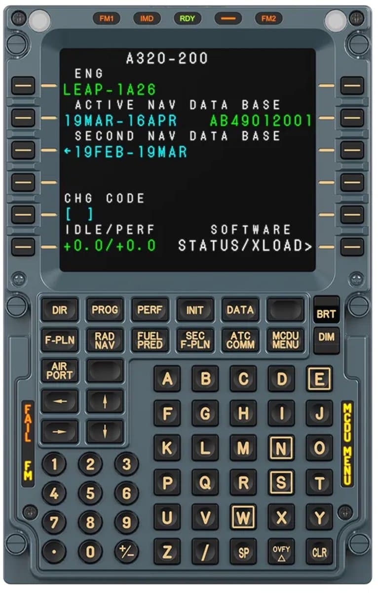 MOZA MA3F Flight Computer Display – A320 MCDU – 5,1" IPS Display – Airbus Flight Simulator – PC — afbeelding 1