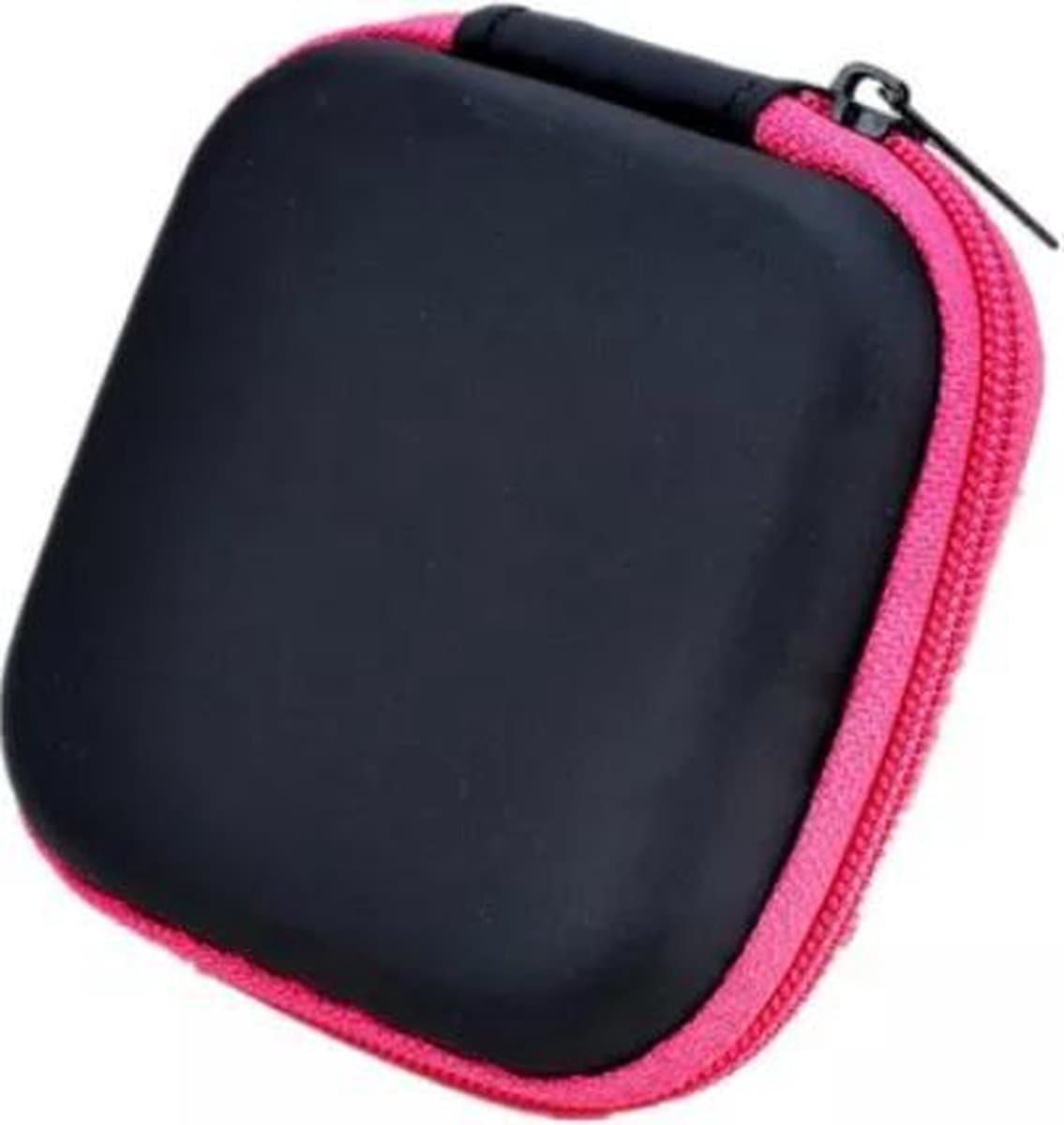 Oortjes opberg hoesje - Case - Etui - Organizer - Voor oordopjes en laadkabels - USB - Roze — afbeelding 1