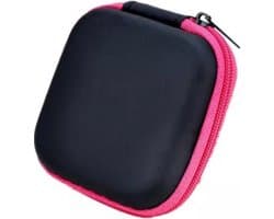 Oortjes opberg hoesje - Case - Etui - Organizer - Voor oordopjes en laadkabels - USB - Roze