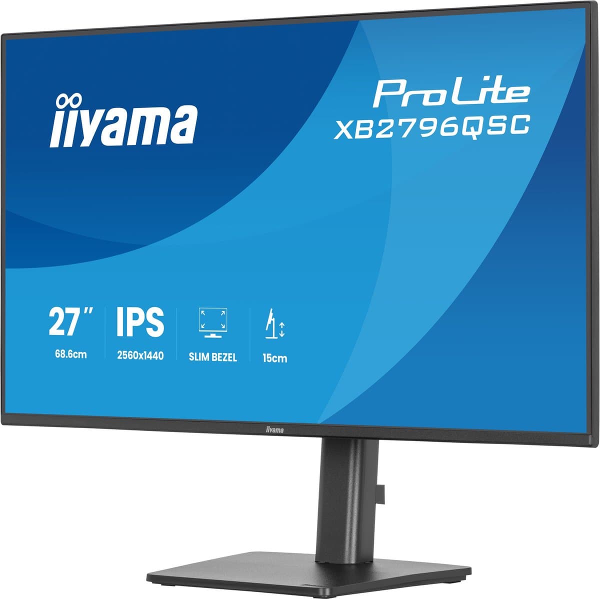 iiyama ProLite XB2796QSC-B1 - 27 inch - QHD - IPS - USB-Hub (2x) - Verstelbaar - USB-C (65 watt) — afbeelding 1