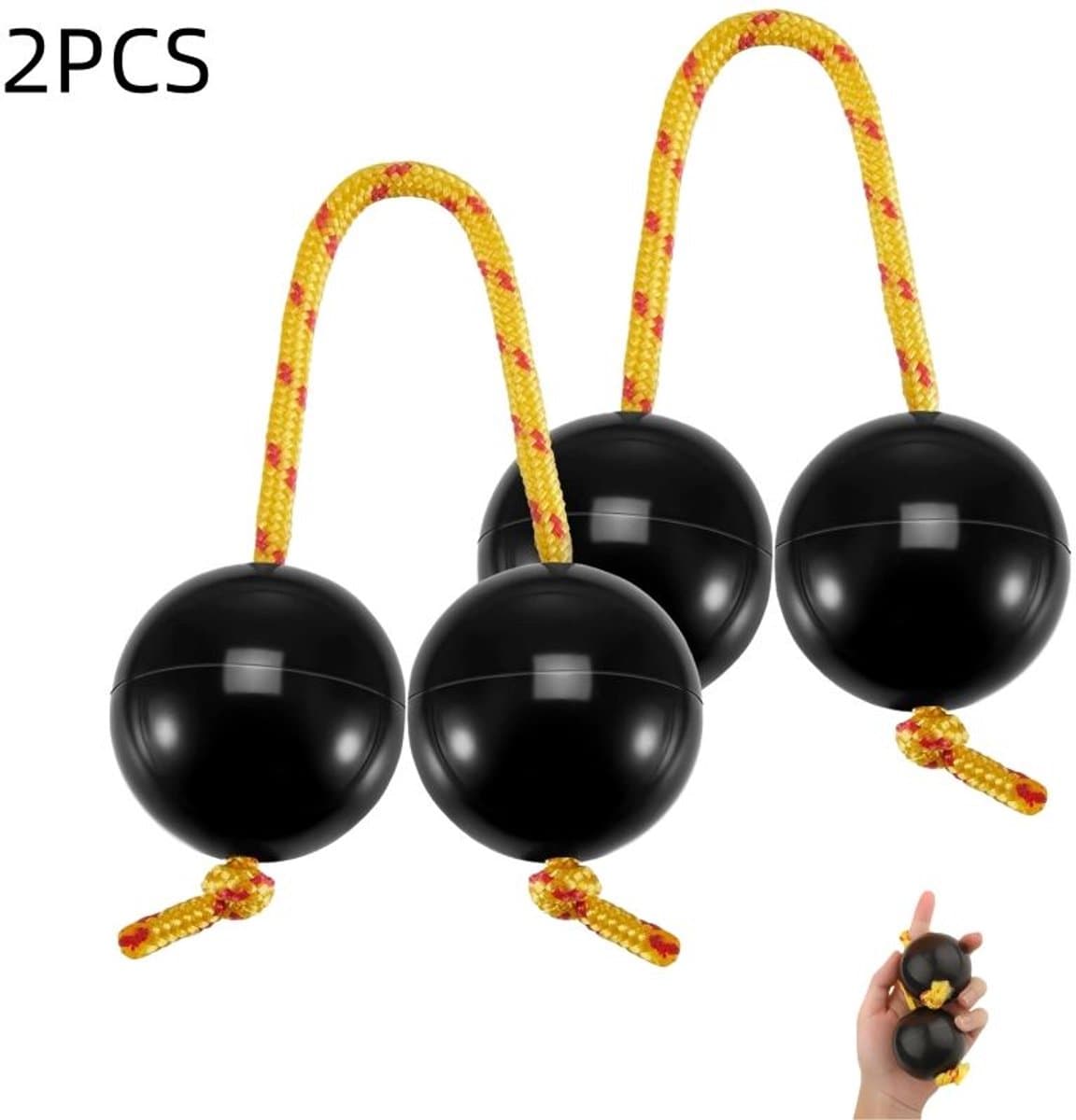 2 stuks - Ritme Maracas - Ritme Ballen - Kasaka Maracas - Handgemaakte percussie-instrumenten - Geschikt voor kinderen, volwassenen, bruiloften, feesten en muzieklessen - Zwart - 20 x 5 cm — afbeelding 1