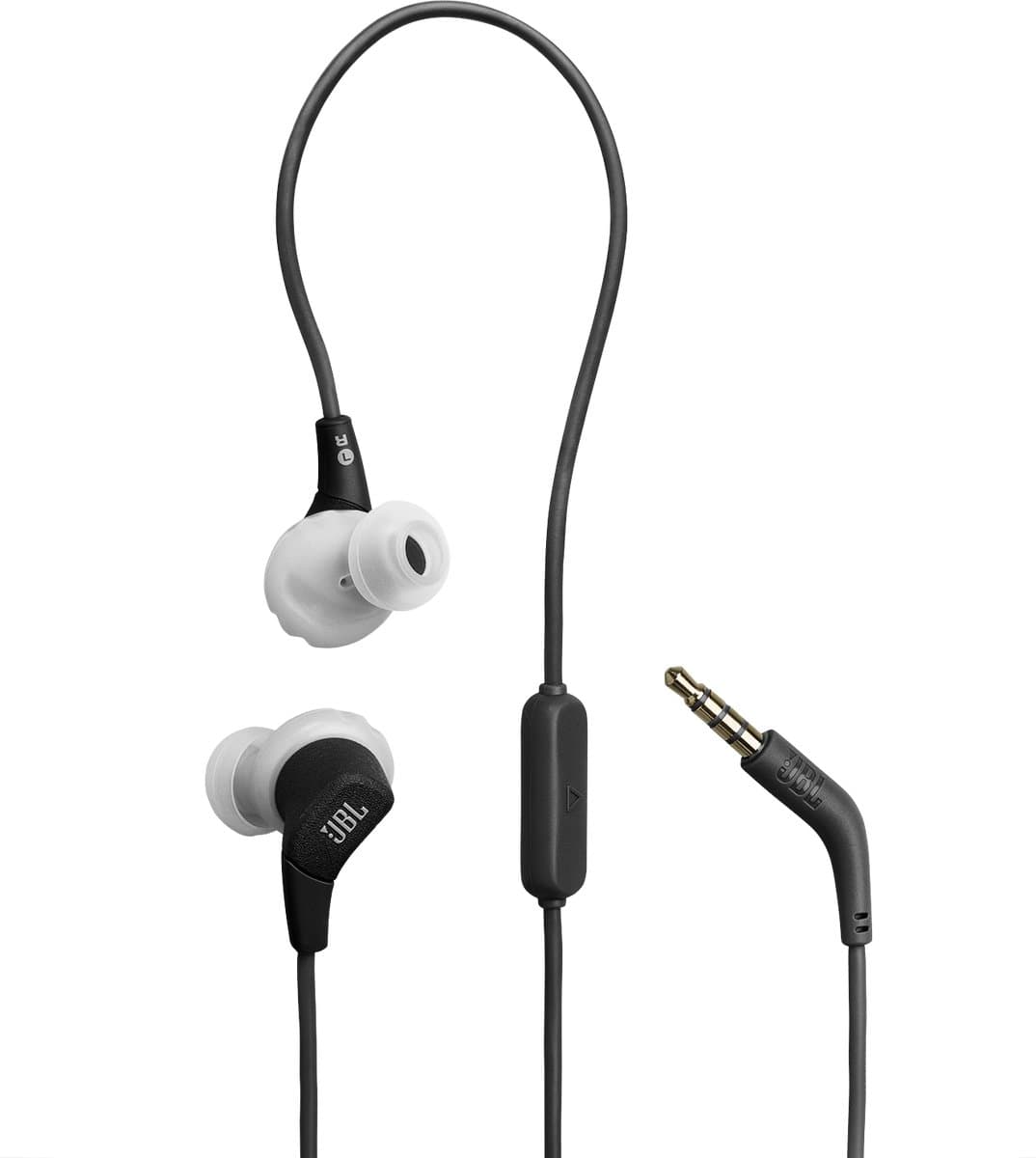 JBL Endurance Run 3 - Bedrade Sport Oordopjes - In-ear met FlipHook & TwistLock - Oortjes - 3.5 mm Koptelefoon Aansluiting - IP65 - Hardlopen & Fitness - Zwart — afbeelding 1