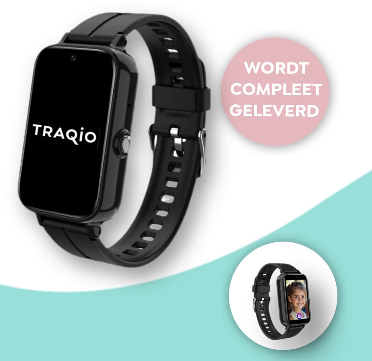 Traqio TRQ11 - GPS horloge kinderen - gps horloge kind - kinderhorloge bellen - veilig buiten spelen horloge kind - kinderhorloge met gps - kinderhorloge - Kinder smartwatch GPS - GPS horloge school — afbeelding 1