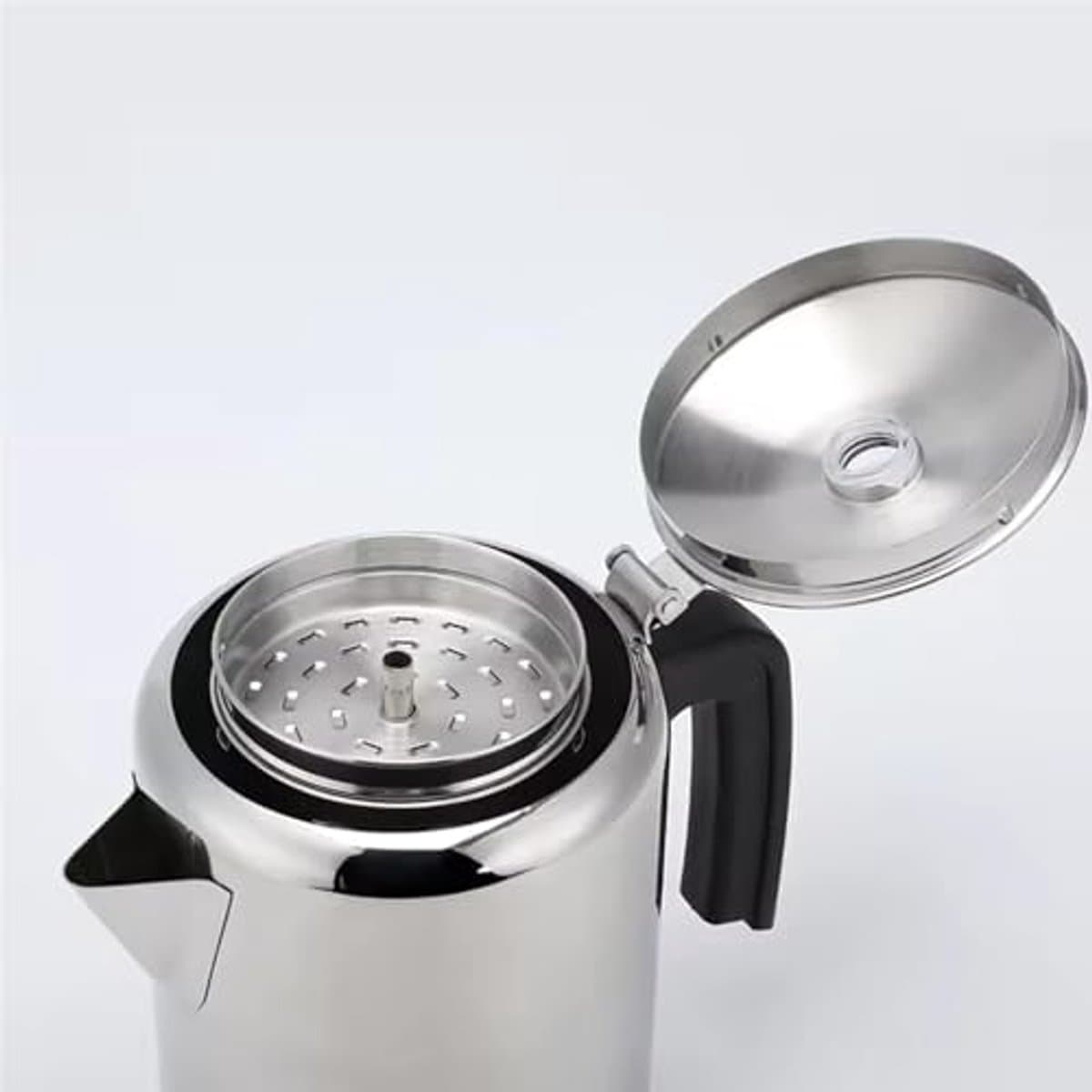 Roestvrijstalen Percolator Koffiepot - 9-kops Kookplaatketel voor Kamperen en Reizen — afbeelding 1