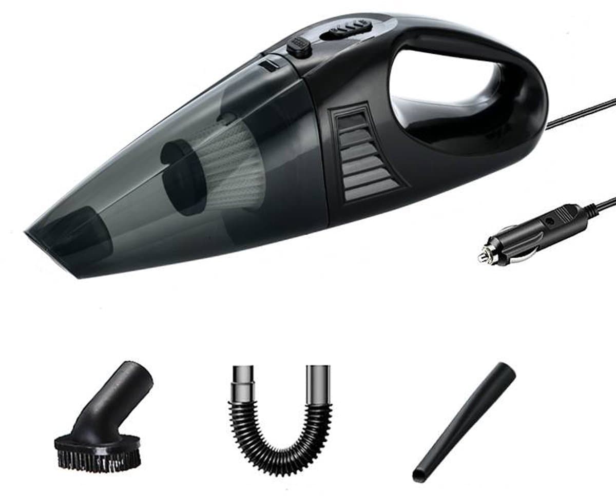 Draadloze Handstofzuiger Voor De Auto - Draagbare Oplaadbare Mini Autostoofzuiger - Zwart - 3 Opzetstukken - 3300Pa — afbeelding 1