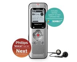 Philips DVT2015 Audio recorder incl. Sembly - Stereo MP3/PCM - Sembly spraak-naar-tekst cloudsoftware/ spraakherkenning - 8GB - USB