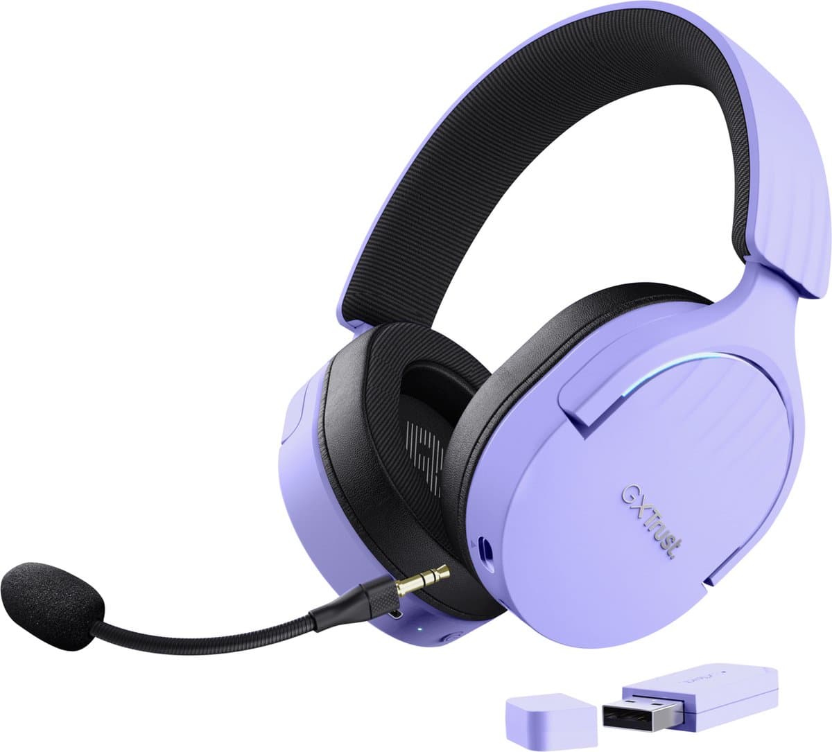 Trust GXT 491P Fayzo - Gaming Headset - Draadloos - 7.1 Surround Sound - Over-ear - Paars — afbeelding 1