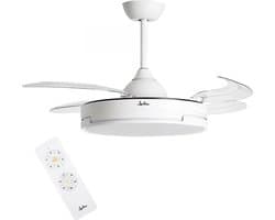 JATA JVTE4240 plafondventilator met verlichting - inklapbare bladen - tot 20m2 - 3 lichtinstellingen - 6 snelheden - afstandsbediening
