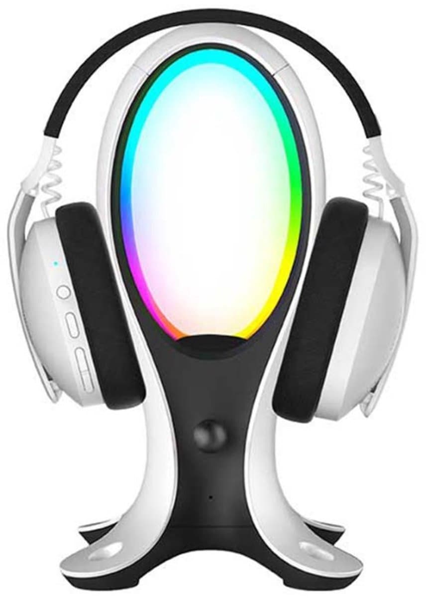 Subsonic 4‑in‑1 Gaming Headset Stand – RGB Verlichting – USB‑C & USB‑A Hub – Verlichte Game Figurines + Stroomkabel — afbeelding 1