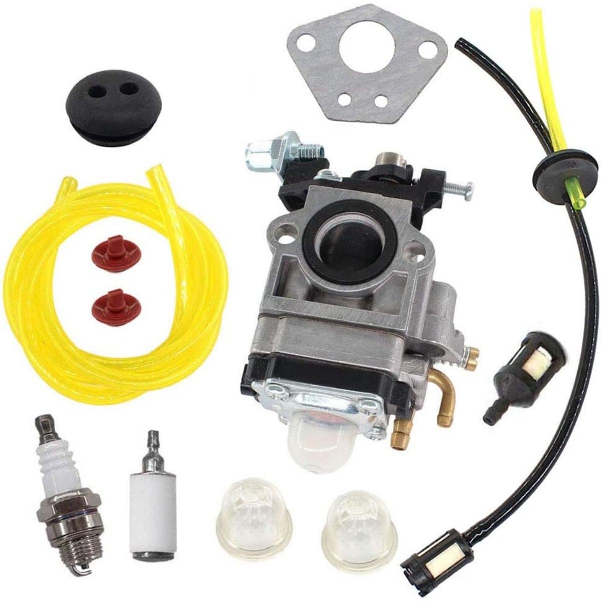 Carburateurset - Buis met pakking - Bougie en brandstoffilter - Voor carburateur grasmaaier 52cc 49cc 43cc — afbeelding 1