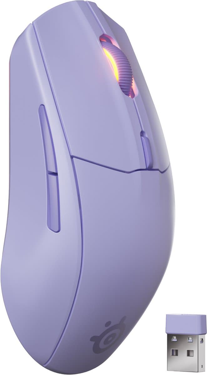 SteelSeries Rival 3 Wireless Gen 2 Draadloze Gamingmuis - Lavender - 2.4Ghz & Bluetooth - 18.000 DPI - 200 uur accu — afbeelding 1