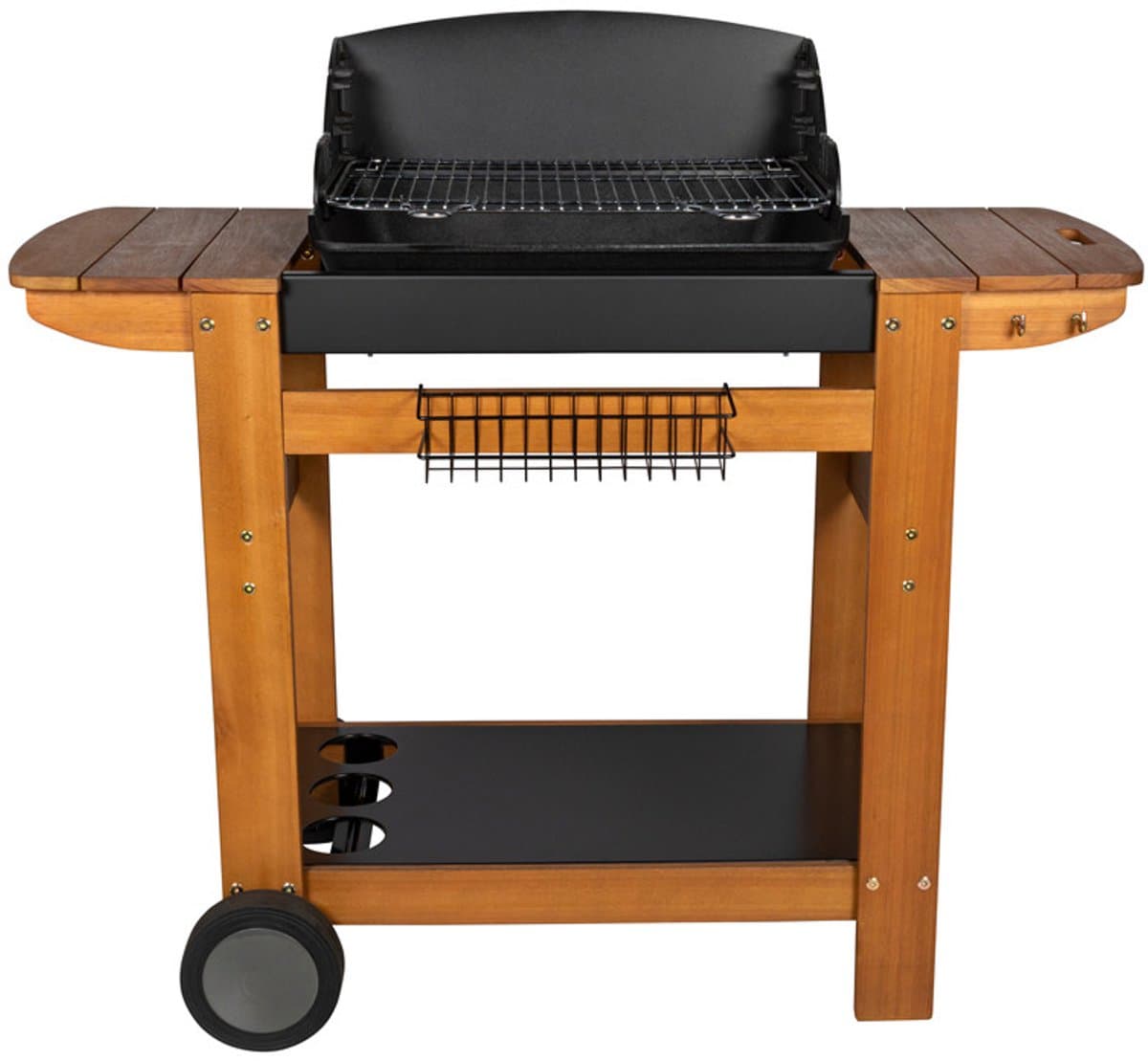 Houtskoolbarbecue + houtkar, SENLIS — afbeelding 1