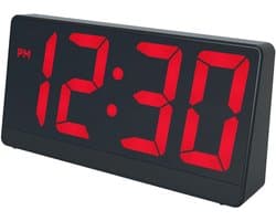 Caliber Digitale Wekker - Wekkers digitaal - Instelbare Snooze Tijd - Alarmklok - Dimbaar display - Digitale klok slaapkamer - USB Oplader