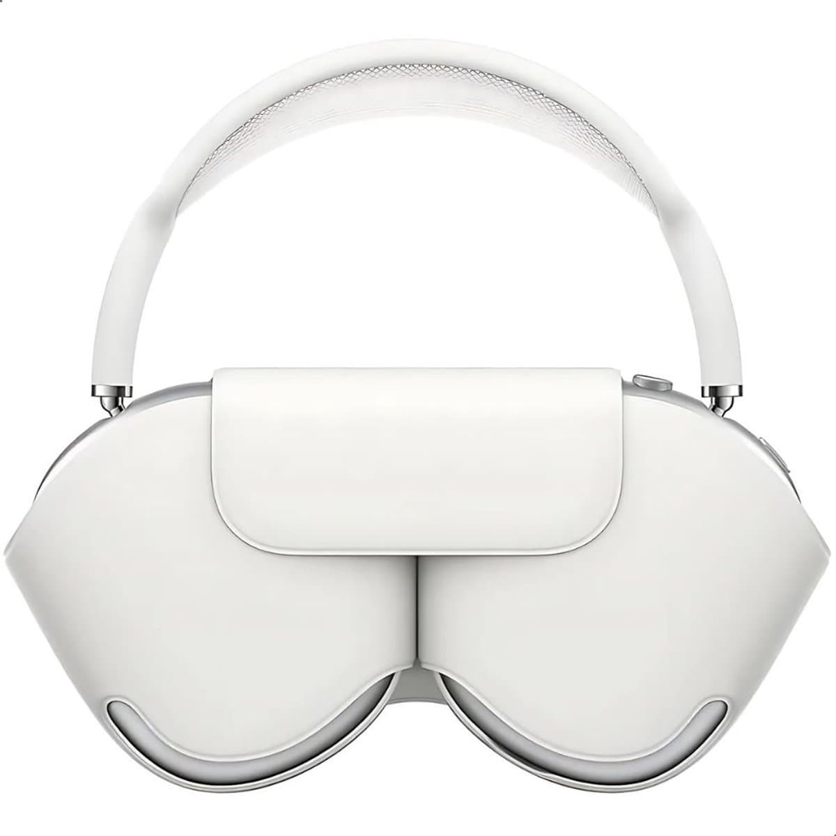 Ainy - Wit Case Accessoires - Koptelefoon hoes geschikt voor Apple Airpods Max | Zacht Polyester Siliconen Syntetisch Leer materiaal | Magneet sluitingen — afbeelding 1