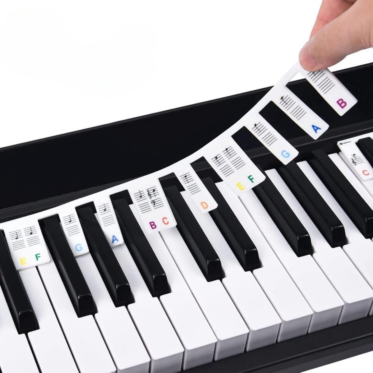 Siliconen Piano Stickers Afneembaar - 88 Toetsen - Keyboard Stickers - Herbruikbaar - Kleur — afbeelding 1