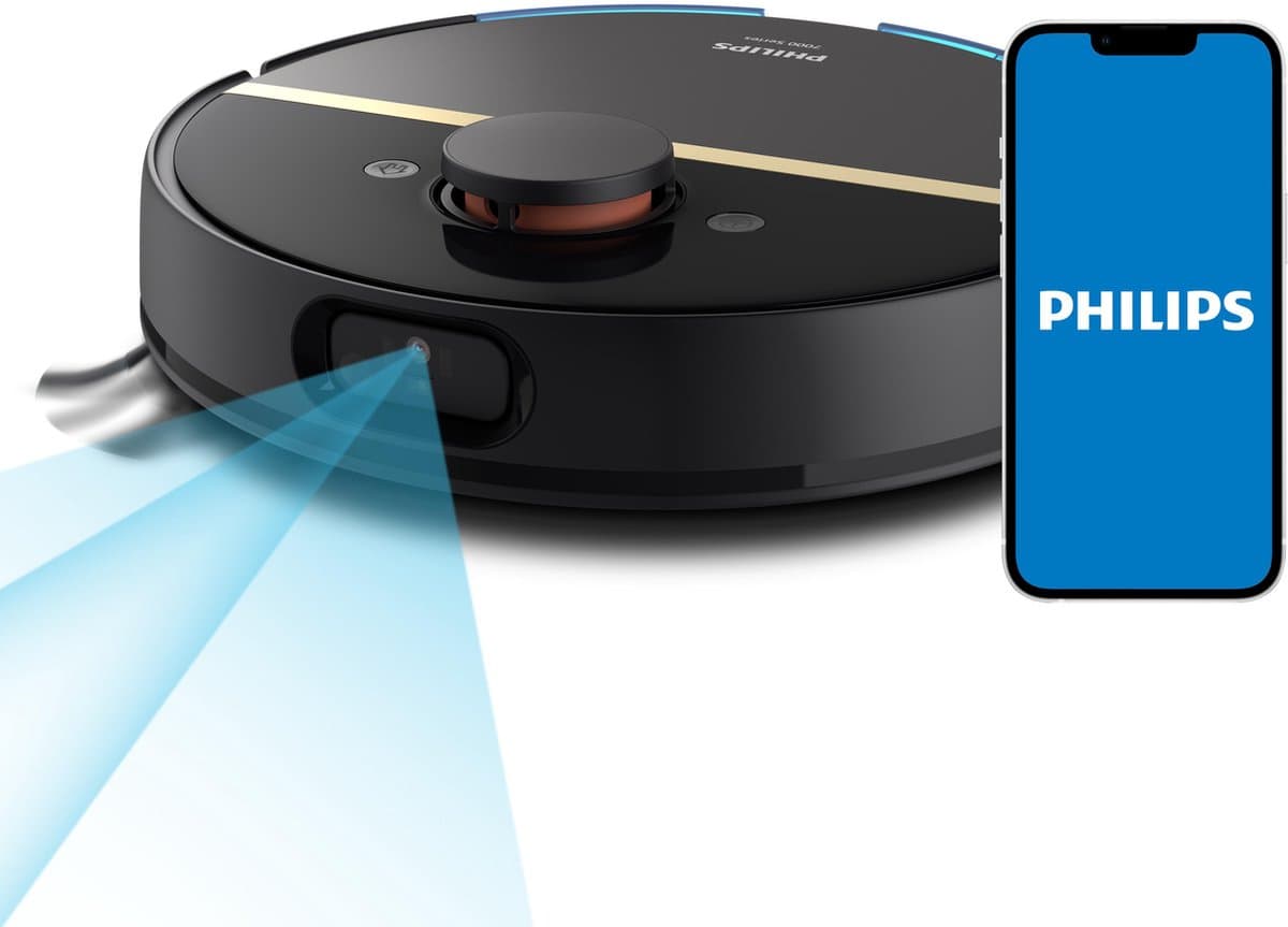 Philips HomeRun Aqua 7000 Series XU7000/01 - Robotstofzuiger met Dweilfunctie - Zwart / Goud - App Connected — afbeelding 1