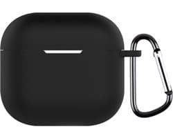 Telestore - hoesje geschikt voor AirPods 4 / Airpods 5 soft case cover - zwart - TPU hoesje Beschermhoes - AirPods 4 / 5 Cover - AirPods 4 / 5 hoesje - Geschikt voor Apple Airpods 4 en Airpods 5 - gel hoesje met sleutelhanger