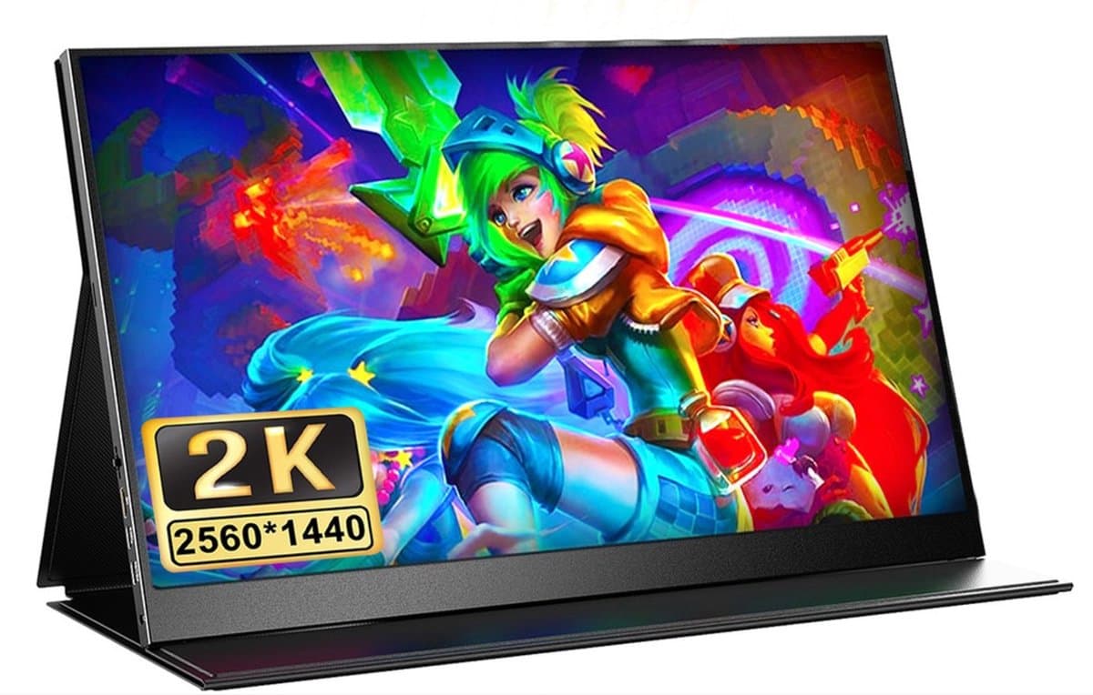 Uperfect Portable Monitor – Draagbare Monitor 17,3 Inch - 144Hz – 2560X1440p – Met Beschermhoes — afbeelding 1