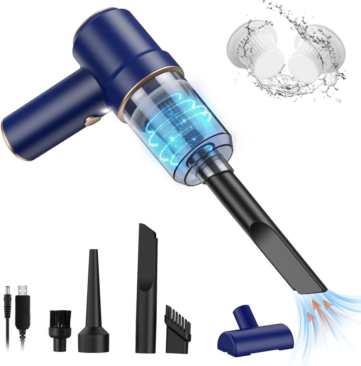 Krachtige oplaadbare Handheld Vacuum Cleaner - 2 in 1 Zuigen Blowing - Lichtgewicht voor Home Pet Hair en Car Cleaning — afbeelding 1