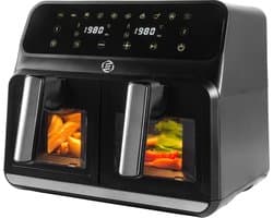 Equivera Dubbele Airfryer - Dubbele Mand - Dual Cook - Heteluchtfriteuse - Verschillende Programma's - Dual Zone - Mega