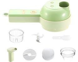 Mini keukenmachine - Elektrische hakmolen - Snel snijden - 4-in-1 veelzijdig - 18.5 cm - Wit