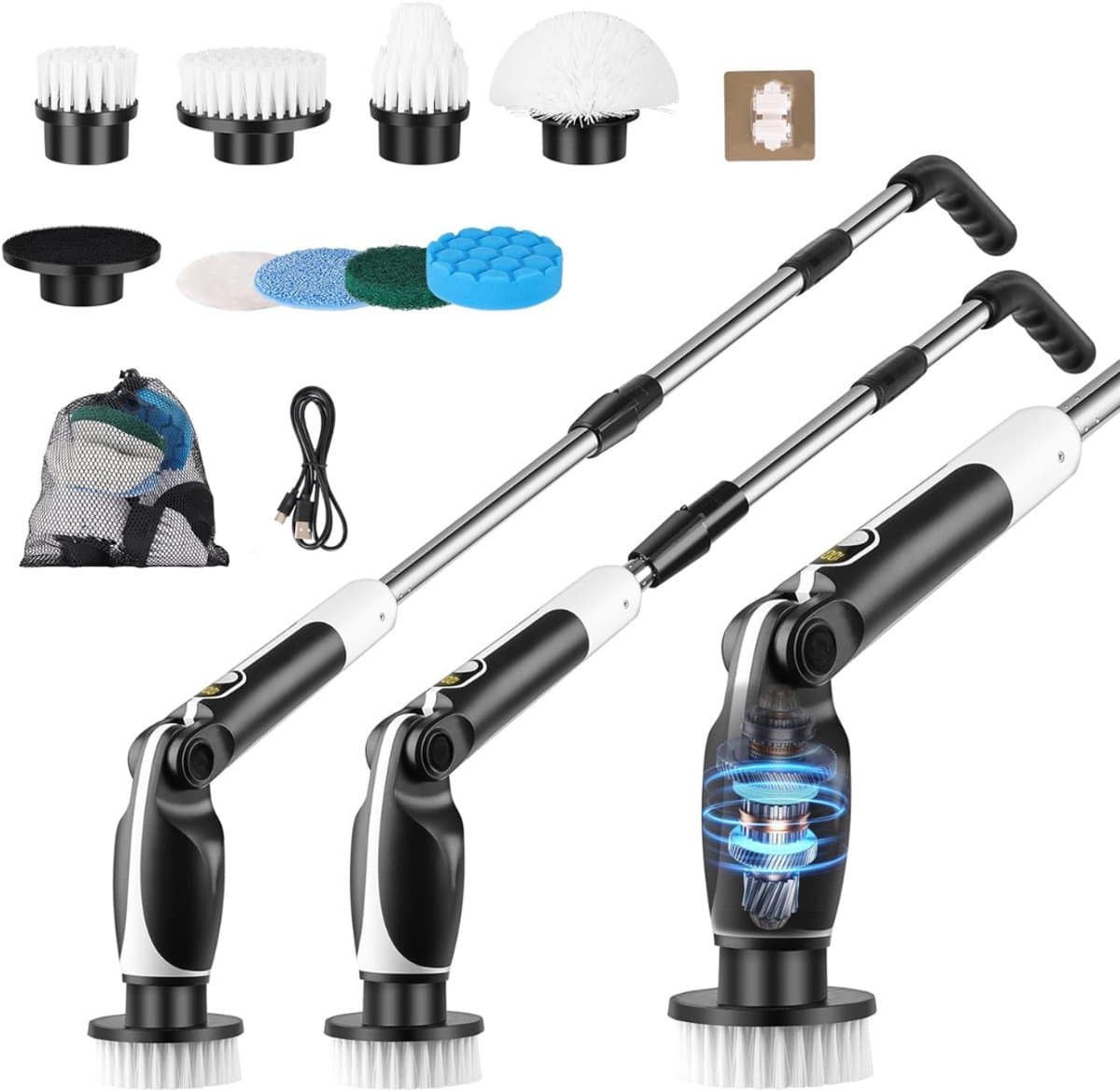 SNJY® Schrobmachine Tegelvloer - Poetsmachine - Vloerreiniger - Dweilmachine - Zwart — afbeelding 1