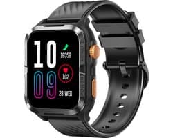 Blackview W10 Pro Smartwatch Heren - Sporthorloge Dames & Heren - Sporthorloge Dames & Heren - Stappenteller Horloge - Hartslagmeter - Slaapmonitor - Saturatiemeter – Belfunctie - Compatibel met Android iOS - Zwart